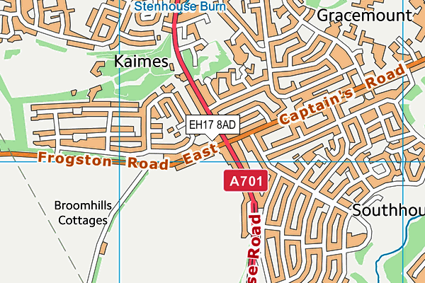 EH17 8AD map - OS VectorMap District (Ordnance Survey)