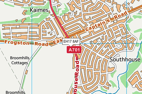 EH17 8AF map - OS VectorMap District (Ordnance Survey)