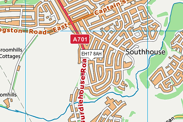 EH17 8AH map - OS VectorMap District (Ordnance Survey)