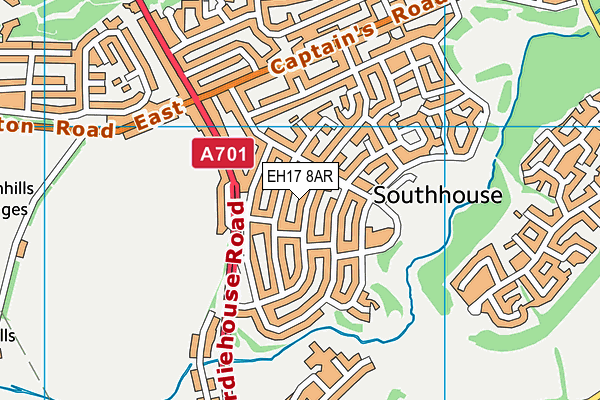 EH17 8AR map - OS VectorMap District (Ordnance Survey)