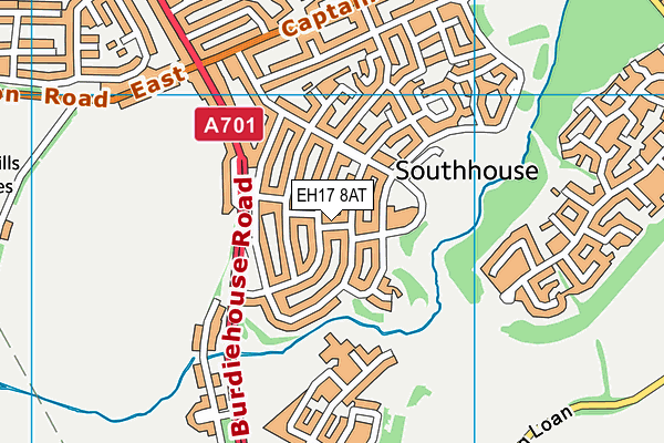 EH17 8AT map - OS VectorMap District (Ordnance Survey)