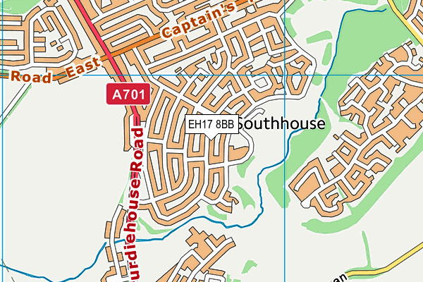 EH17 8BB map - OS VectorMap District (Ordnance Survey)