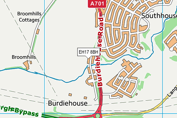 EH17 8BH map - OS VectorMap District (Ordnance Survey)