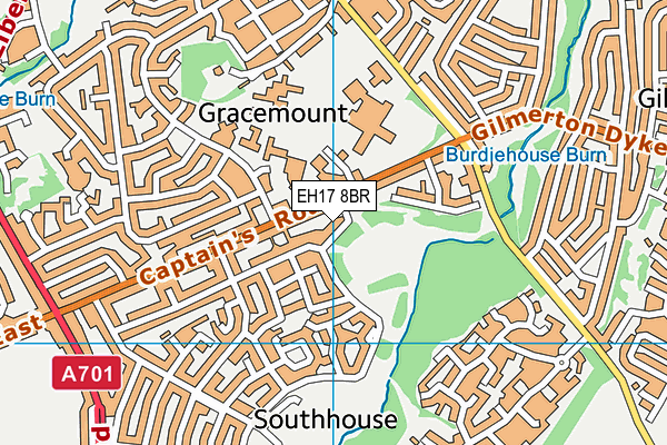 EH17 8BR map - OS VectorMap District (Ordnance Survey)