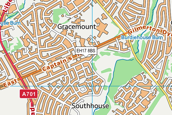 EH17 8BS map - OS VectorMap District (Ordnance Survey)