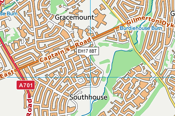 EH17 8BT map - OS VectorMap District (Ordnance Survey)