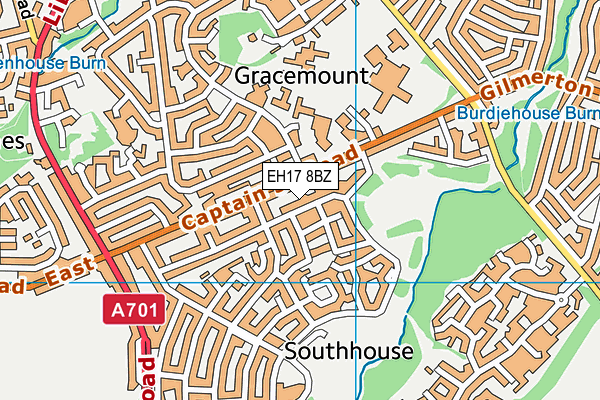 EH17 8BZ map - OS VectorMap District (Ordnance Survey)