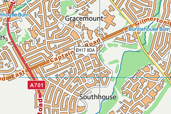 EH17 8DA map - OS VectorMap District (Ordnance Survey)