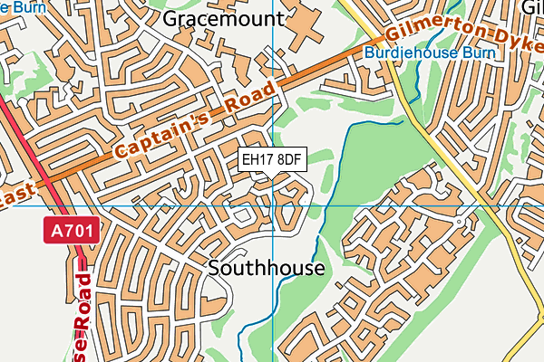 EH17 8DF map - OS VectorMap District (Ordnance Survey)