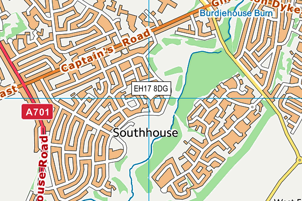 EH17 8DG map - OS VectorMap District (Ordnance Survey)