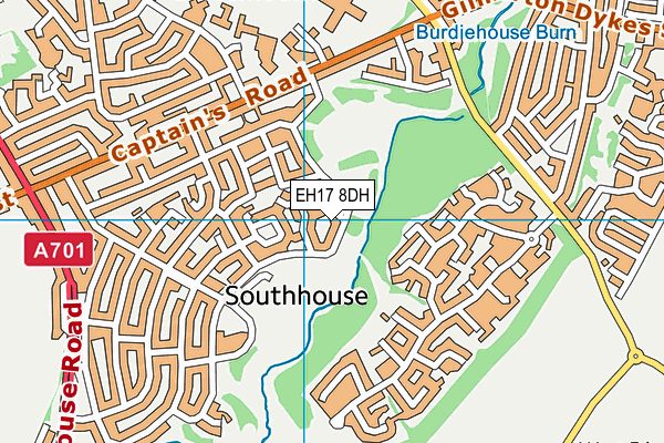 EH17 8DH map - OS VectorMap District (Ordnance Survey)