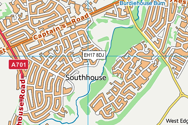 EH17 8DJ map - OS VectorMap District (Ordnance Survey)