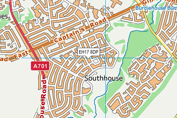 EH17 8DP map - OS VectorMap District (Ordnance Survey)