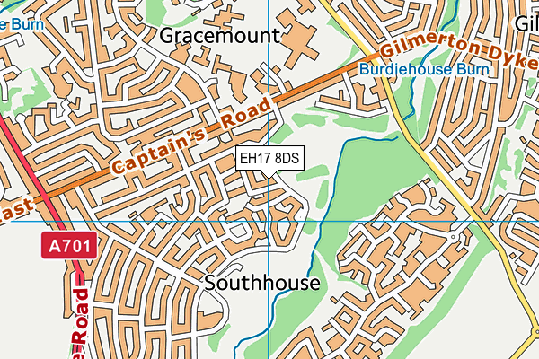 EH17 8DS map - OS VectorMap District (Ordnance Survey)