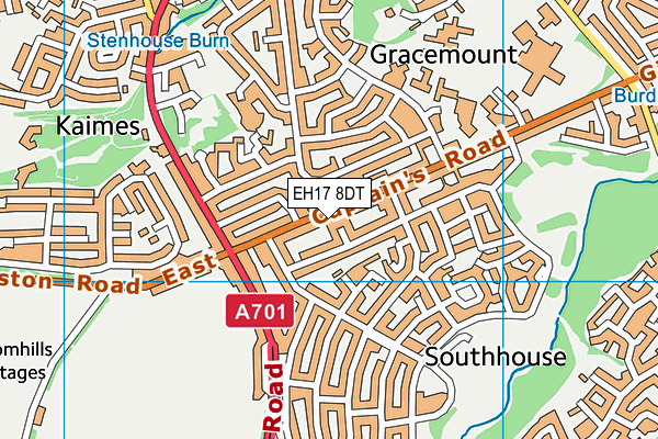 EH17 8DT map - OS VectorMap District (Ordnance Survey)