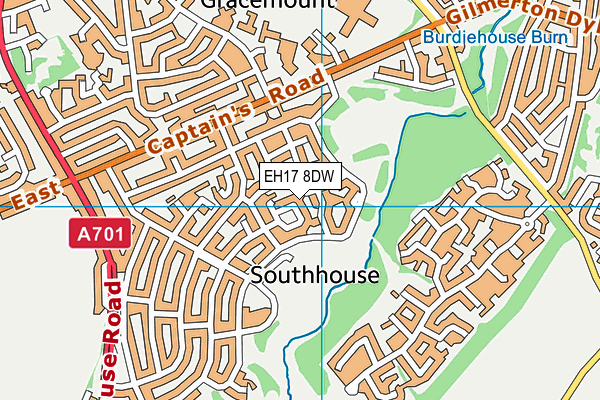 EH17 8DW map - OS VectorMap District (Ordnance Survey)