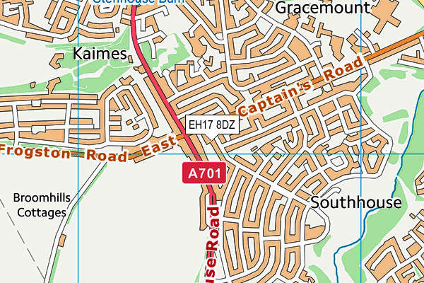 EH17 8DZ map - OS VectorMap District (Ordnance Survey)