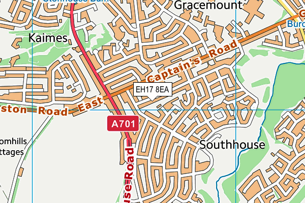 EH17 8EA map - OS VectorMap District (Ordnance Survey)