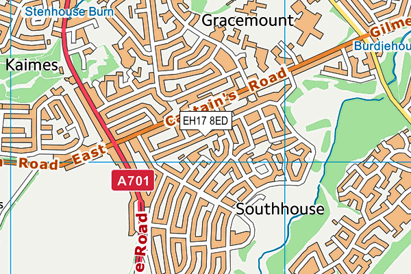 EH17 8ED map - OS VectorMap District (Ordnance Survey)