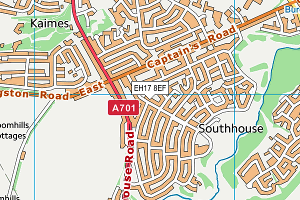 EH17 8EF map - OS VectorMap District (Ordnance Survey)