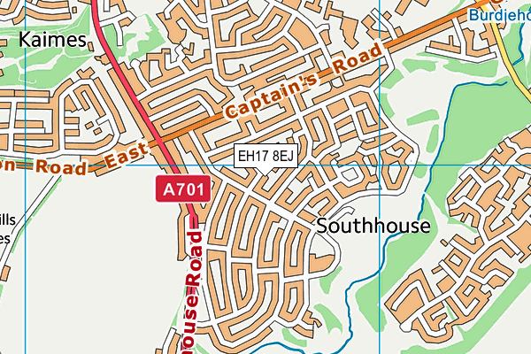 EH17 8EJ map - OS VectorMap District (Ordnance Survey)