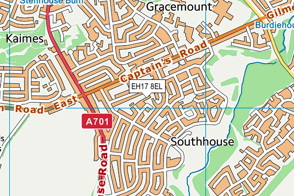 EH17 8EL map - OS VectorMap District (Ordnance Survey)