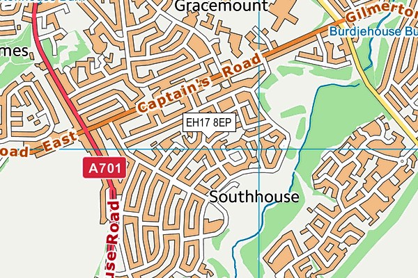 EH17 8EP map - OS VectorMap District (Ordnance Survey)