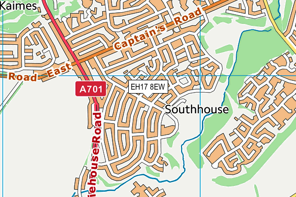 EH17 8EW map - OS VectorMap District (Ordnance Survey)