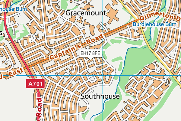 EH17 8FE map - OS VectorMap District (Ordnance Survey)