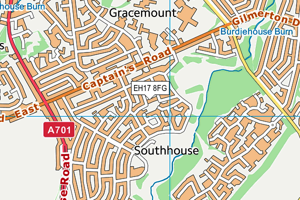 EH17 8FG map - OS VectorMap District (Ordnance Survey)