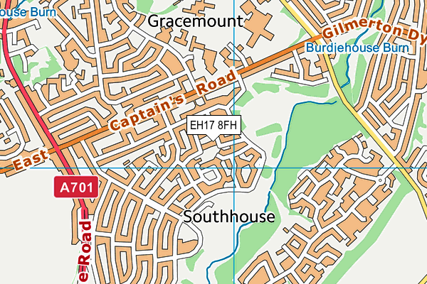 EH17 8FH map - OS VectorMap District (Ordnance Survey)