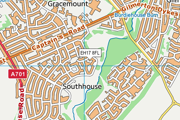 EH17 8FL map - OS VectorMap District (Ordnance Survey)