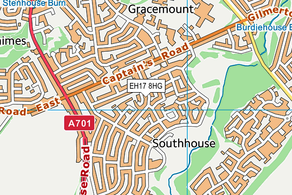 EH17 8HG map - OS VectorMap District (Ordnance Survey)