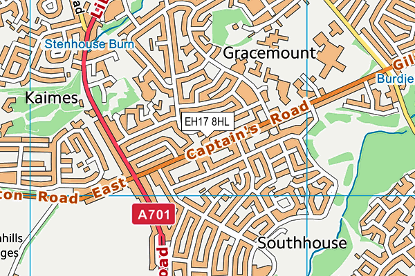 EH17 8HL map - OS VectorMap District (Ordnance Survey)