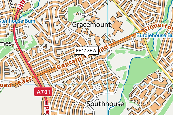 EH17 8HW map - OS VectorMap District (Ordnance Survey)