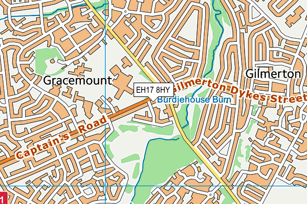 EH17 8HY map - OS VectorMap District (Ordnance Survey)