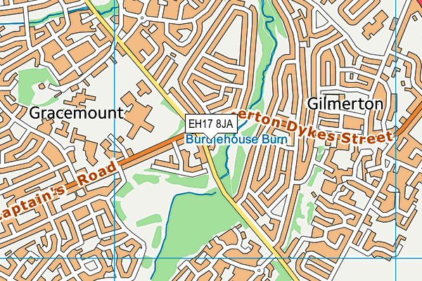 EH17 8JA map - OS VectorMap District (Ordnance Survey)