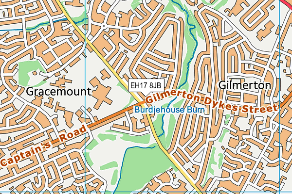 EH17 8JB map - OS VectorMap District (Ordnance Survey)