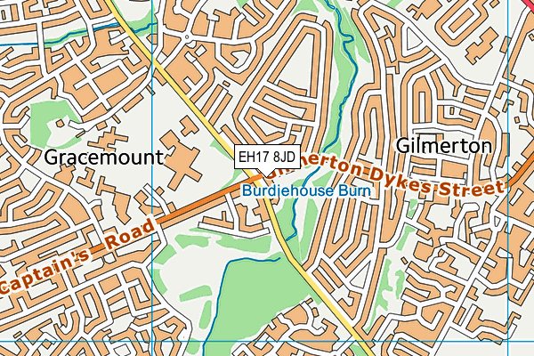 EH17 8JD map - OS VectorMap District (Ordnance Survey)