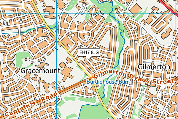 EH17 8JG map - OS VectorMap District (Ordnance Survey)