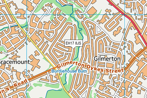 EH17 8JS map - OS VectorMap District (Ordnance Survey)