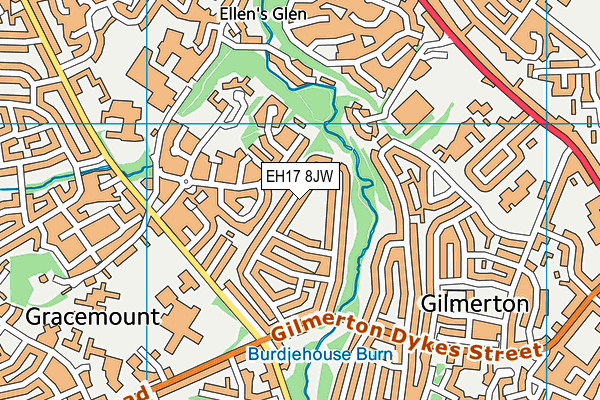 EH17 8JW map - OS VectorMap District (Ordnance Survey)