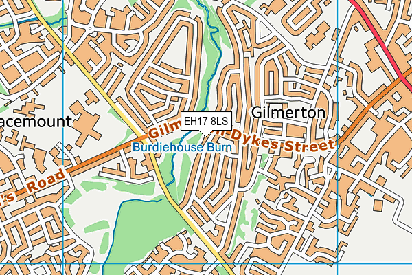 EH17 8LS map - OS VectorMap District (Ordnance Survey)