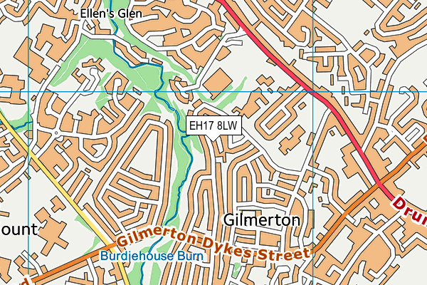 EH17 8LW map - OS VectorMap District (Ordnance Survey)