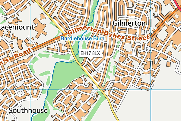 EH17 8LX map - OS VectorMap District (Ordnance Survey)