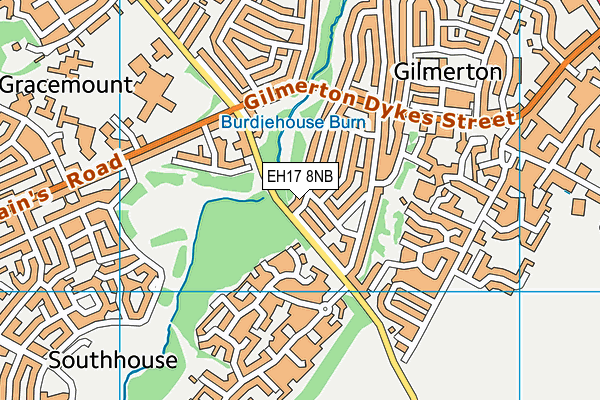 EH17 8NB map - OS VectorMap District (Ordnance Survey)