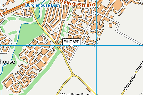 EH17 8PD map - OS VectorMap District (Ordnance Survey)