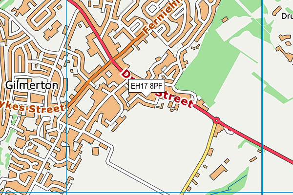 EH17 8PF map - OS VectorMap District (Ordnance Survey)