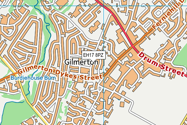 EH17 8PZ map - OS VectorMap District (Ordnance Survey)