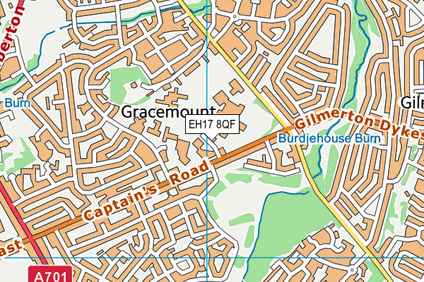 EH17 8QF map - OS VectorMap District (Ordnance Survey)